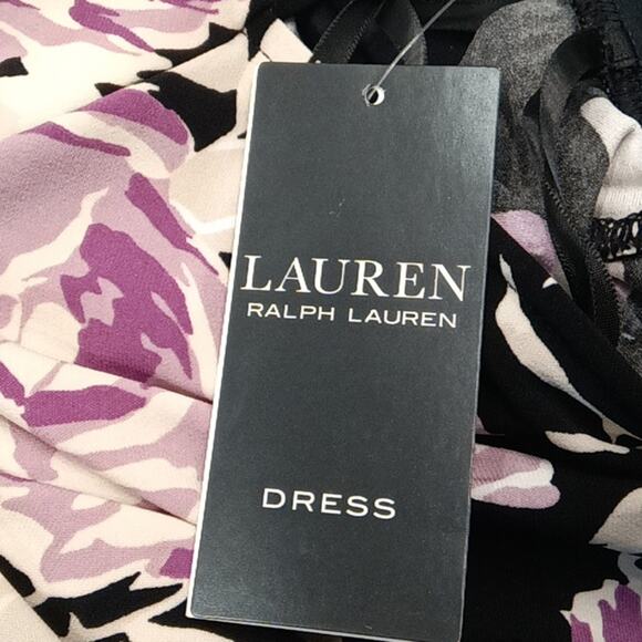 Ralph Lauren Floral Faux Wrap Hi Low V-Neck Wedding Guest Dress - Picture 8 of 10